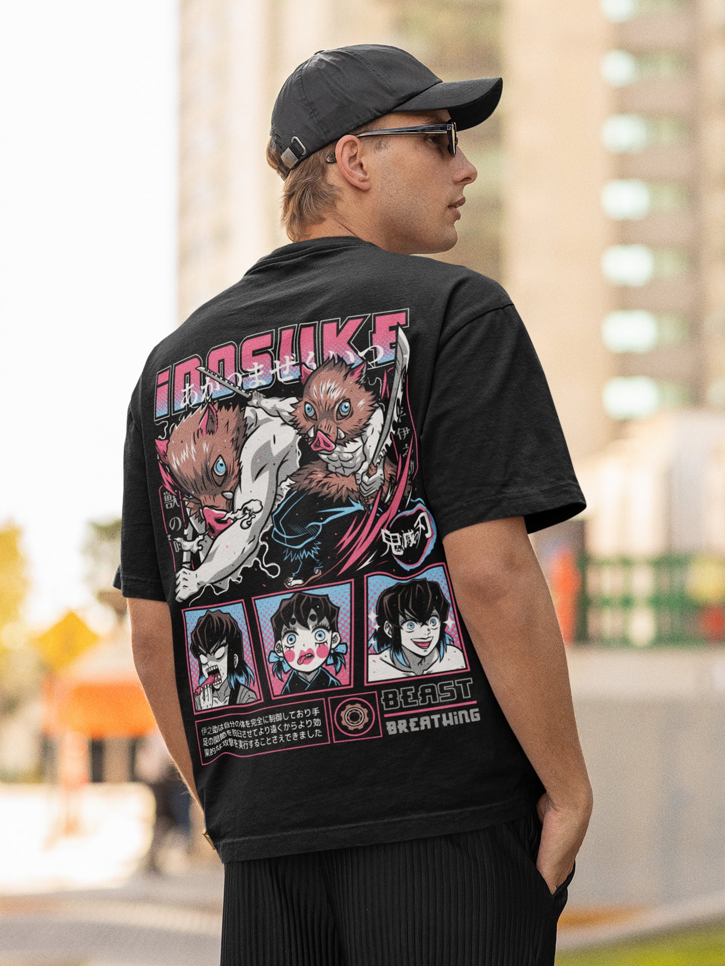 Inosuke Oversized Anime T-Shirt – Beast Breathing Editionn