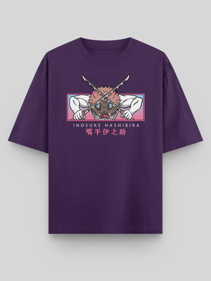 Inosuke Oversized Anime T-Shirt – Beast Breathing Editionn